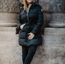 Öves steppelt télikabát fekete – Hosszított női télikabát – Innova Fashion – 5. kép